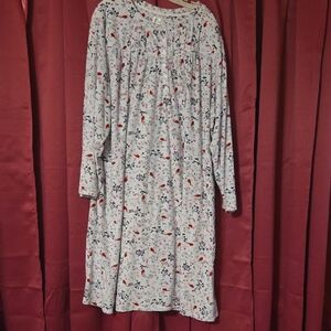 Aria Nightgown - White and Red with birds soft and comfortable 4X